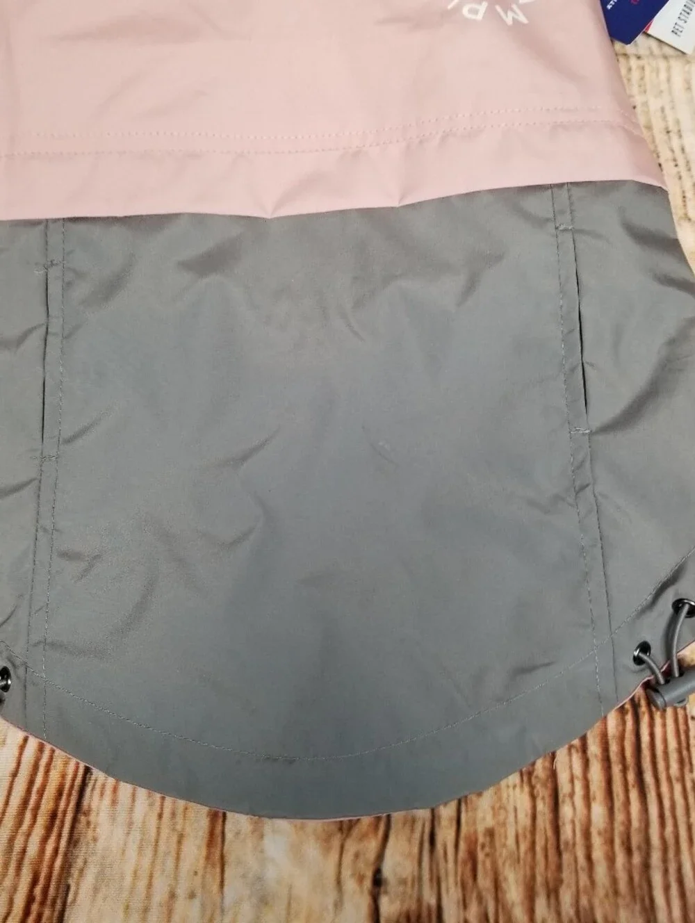 Champion NWT Pink & Gray Pet Stadium Jacket Dog Large Water Resistant Raincoat